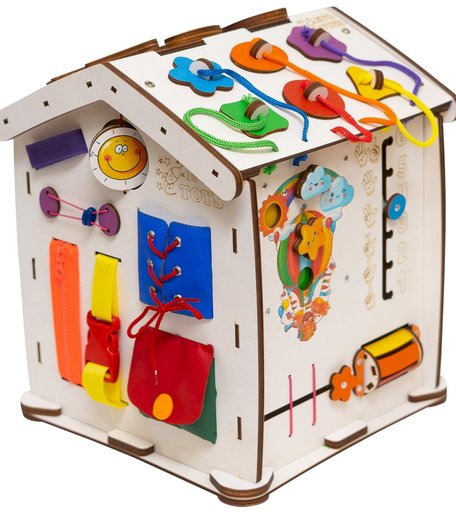 Бизиборд EvoToys Знайка развивающий домик со светом Семицвет Мини