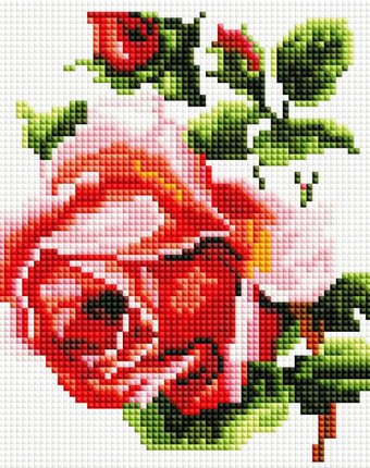 Миниатюра фотографии Белоснежка мозаичная картина изящная роза 350-st-s