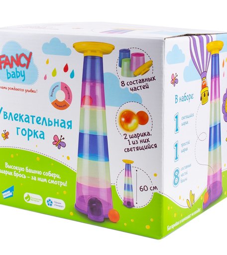 Пирамидка занимательная Fancy Baby Пирамидка с шариками