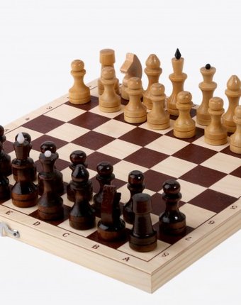 Орловская Ладья Шахматы обиходные лакированные с доской 29х14,5 см