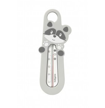 Миниатюра фотографии Термометр для ванны "енот" babyono grey, серый