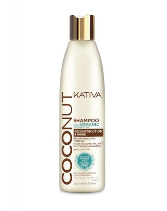 Kativa Coconut Восстанавливающий шампунь с органическим кокосовым маслом для поврежденных волос 250 мл