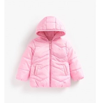 Миниатюра фотографии Куртка на флисовой подкладке, розовый в горошек