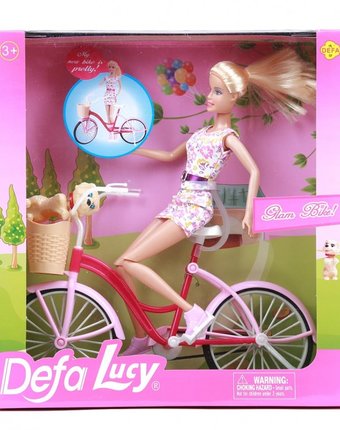 Миниатюра фотографии Defa lucy кукла на велосипеде с аксессуарами 28 см
