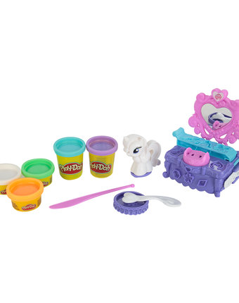 Миниатюра фотографии Набор для лепки из пластилина play-doh my little pony туалетный столик рарити синий