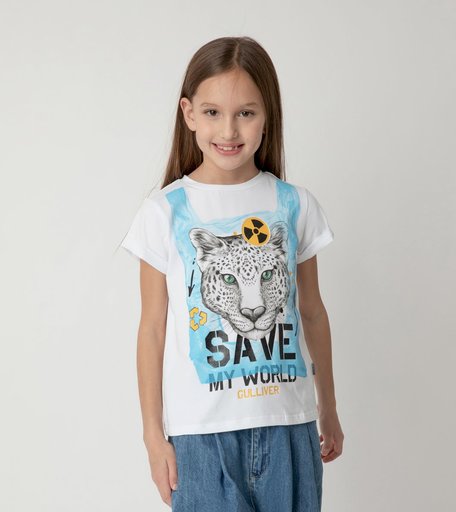Футболка Save My World для девочки Gulliver
