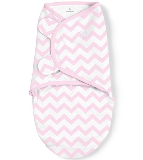 Конверт для пеленания на липучке Summer Infant Swaddleme, S/M, Pink Chevron Girl