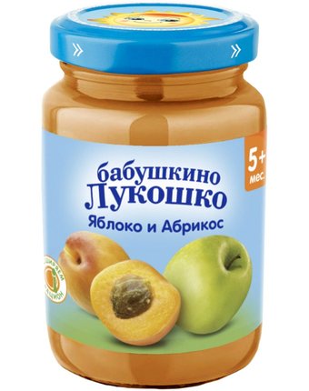 Пюре Бабушкино лукошко яблоко-абрикос, с 5 месяцев, 190 г