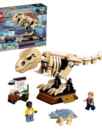 Миниатюра фотографии Конструктор lego jurassic world 76940 скелет тираннозавра на выставке