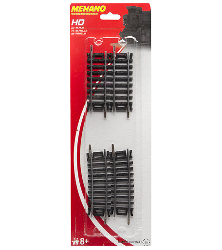 Набор поворотных рельс Mehano 10 градусов 457.2 мм, 1:87