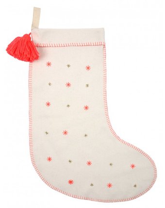 Миниатюра фотографии Merimeri рождественский носок вышитый звездами войлочный