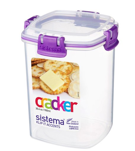 Sistema, Контейнер для крекеров 900мл Klip it, фиолетовый