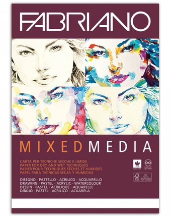 Миниатюра фотографии Fabriano mixed media альбом для рисования а4 210х297 мм 40 листов