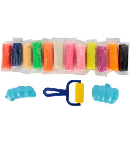 Тесто для лепки Color Puppy ролик+формочки (12 цв) (204 г) синий