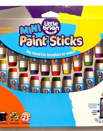Little Brian Краски в стиках-мини Без воды и кисточек! 24 классических цвета
