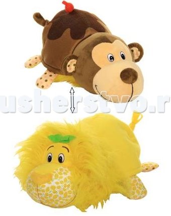 Миниатюра фотографии Мягкая игрушка 1 toy вывернушка ням-ням лев и мартышка 40 см