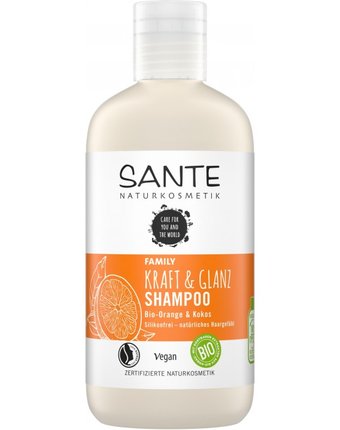 Миниатюра фотографии Sante family шампунь для укрепления и блеска волос с био-апельсином и кокосом 250 мл