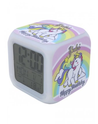 Миниатюра фотографии Часы mihi mihi будильник единорог с подсветкой №8