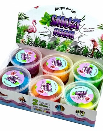 Развивающая игрушка Smuzi Boom Шоу-бокс Слайм Флоат 6 цветов по 200 г