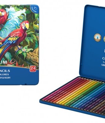 ArtBerry Цветные карандаши шестигранные Premium 24 цвета (металлическая коробка)