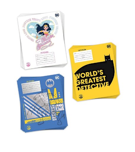 Тетрадь А5 12л клетка Priority Warner Bros. DC Comics