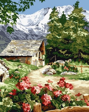 Миниатюра фотографии Paintboy картина по номерам деревушка в горах 40х50 см