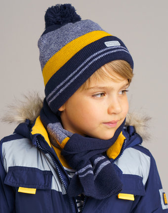 Миниатюра фотографии Комплект: шапка, шарф для мальчика