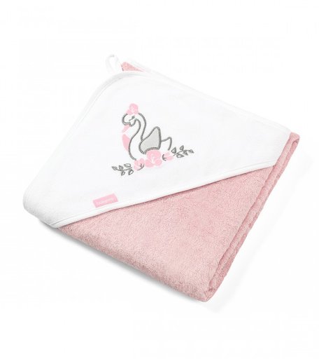 BabyOno Полотенце махровое бамбуковое с пояском для безопасности Лебедь 85х85