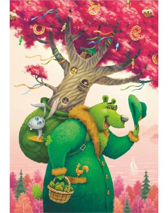 Миниатюра фотографии Деревянная игрушка davici пазл зеленый медведь (80 элементов)