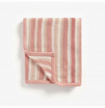 Одеяло вязаное, 90 х 70 см, розовый