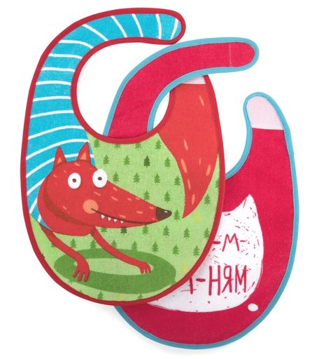 Набор фартуков Happy Baby SET TERRY BIBS Fox, с 3 месяцев, 21 х 30 см