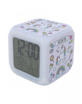 Миниатюра фотографии Часы mihi mihi будильник единорог с подсветкой №20