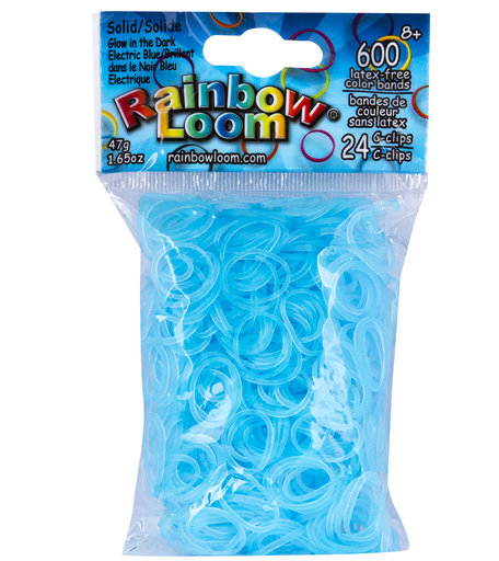 Набор резиночек для плетения Rainbow Loom Светящиеся в темноте для плетения Голубые