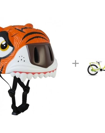 Crazy Safety Шлем Tiger 2017 и детский велосипед Scool niXe 16 steel