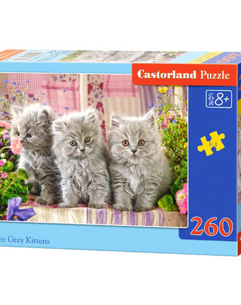 Миниатюра фотографии Пазл castorland три серых котенка