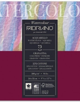 Fabriano Watercolour Studio Альбом для акварели А4 240х320 мм 75 листов