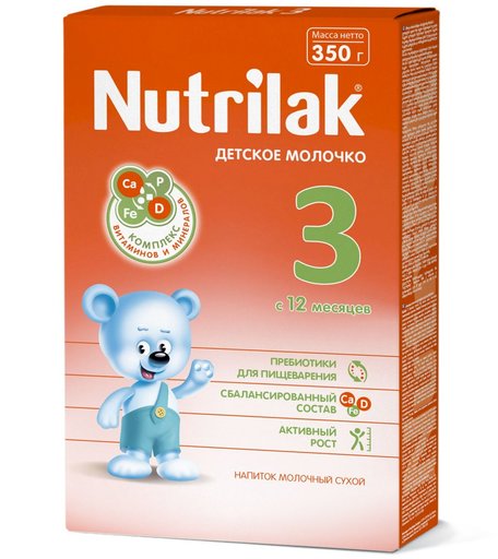 Заменитель молока Nutrilak 3 с 12 месяцев, 350 г