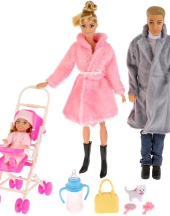 Карапуз Набор кукол София с семьей в зимней одежде 29 см