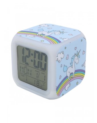 Миниатюра фотографии Часы mihi mihi будильник единорог с подсветкой №18
