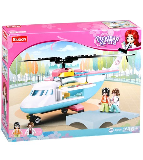 Конструктор Sluban Розовая мечта Врачебный вертолет (собран)