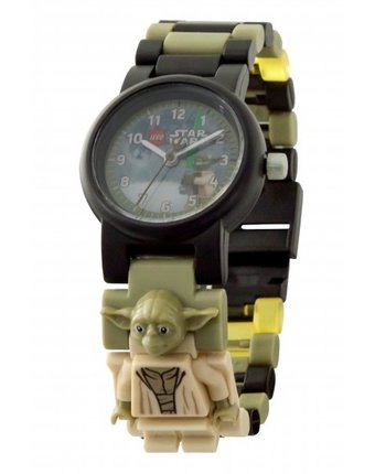 Часы Lego Star Wars наручные с минифигурой Yoda на ремешке