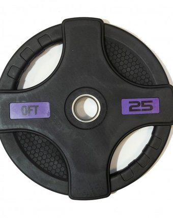Original FitTools Диск олимпийский обрезиненный с двумя хватами 25 кг