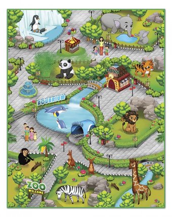 Игровой коврик Knopa Интерактивный Зоопарк 3D 90х120 см