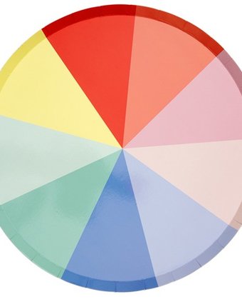 MeriMeri Тарелки большие Цветное колесо 8 шт.
