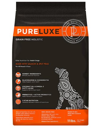 Сухой корм PureLUXE для взрослых собак с лососем и горошком, 400 г
