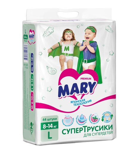 Трусики-подгузники Mary, р. 4, 8-14 кг, 44 шт