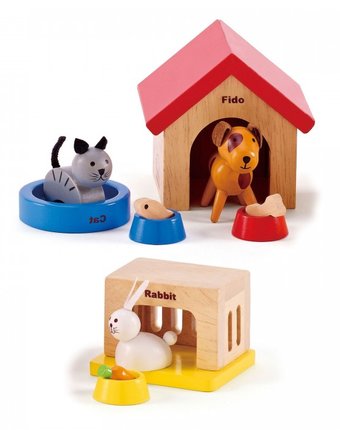 Миниатюра фотографии Деревянная игрушка hape набор животные e3455a