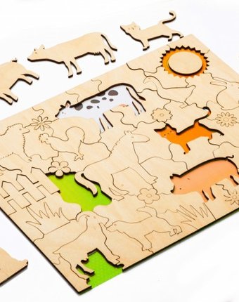 Миниатюра фотографии Деревянная игрушка bradex мозаика-раскраска домашние животные