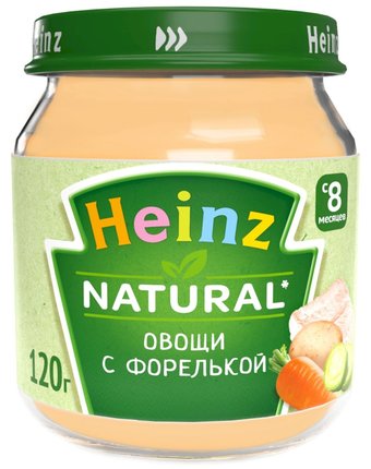 Пюре Heinz овощи с форелью, с 8 месяцев, 120 г