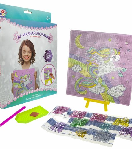 Набор для творчества 1Toy Art Единорог Алмазная мозаика